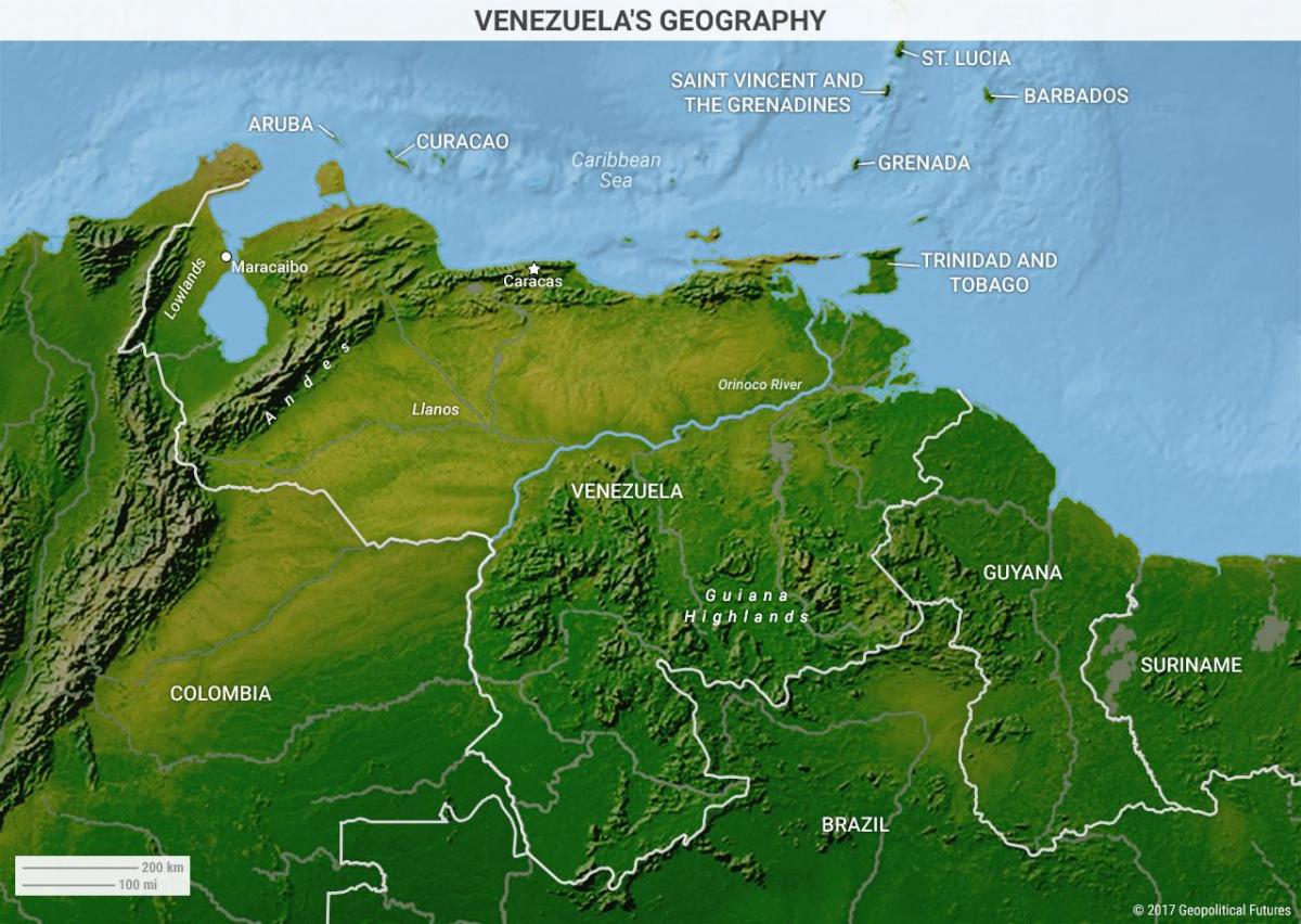 karte za geografiju Venezuela 