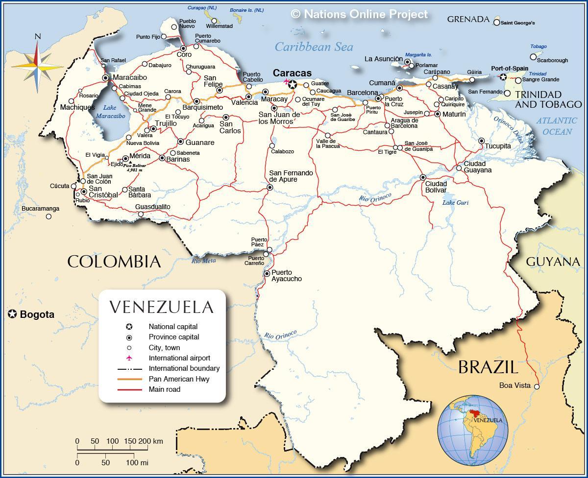 detaljna karta Venezuele