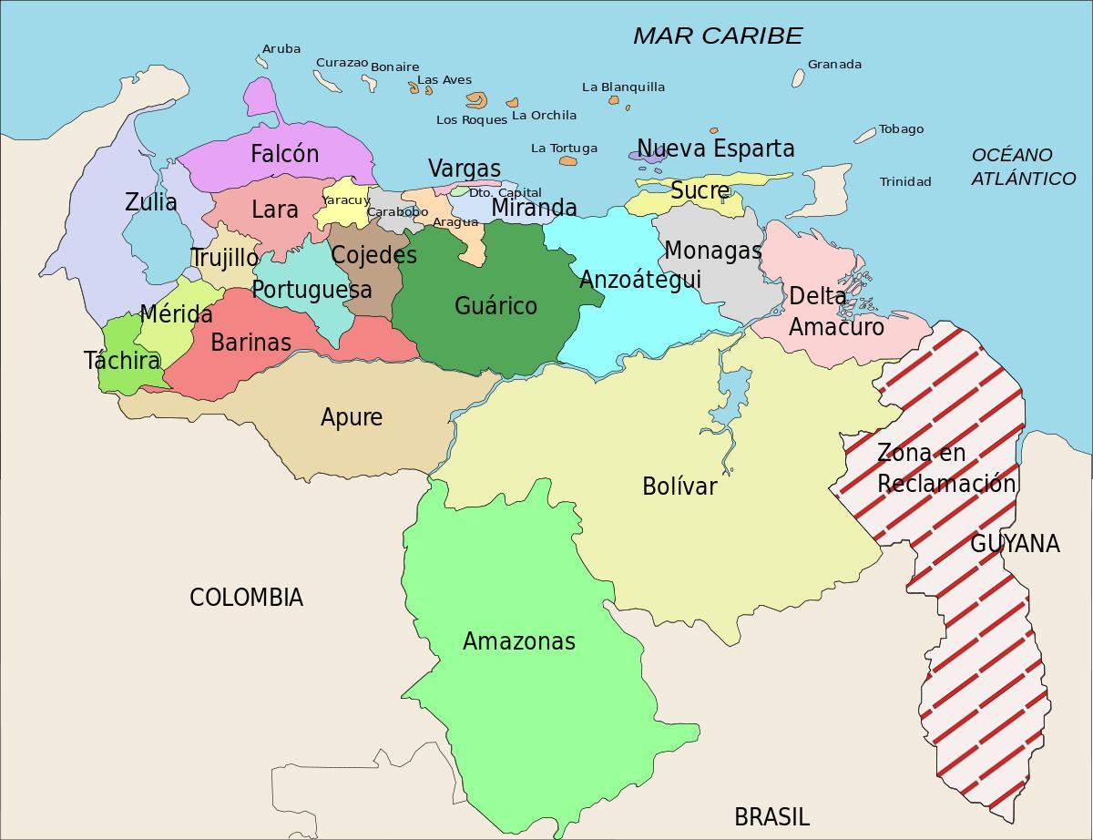 karta Venezuele država