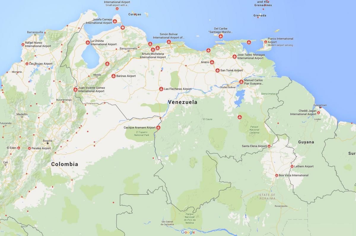 karta Venezuele zračne luke