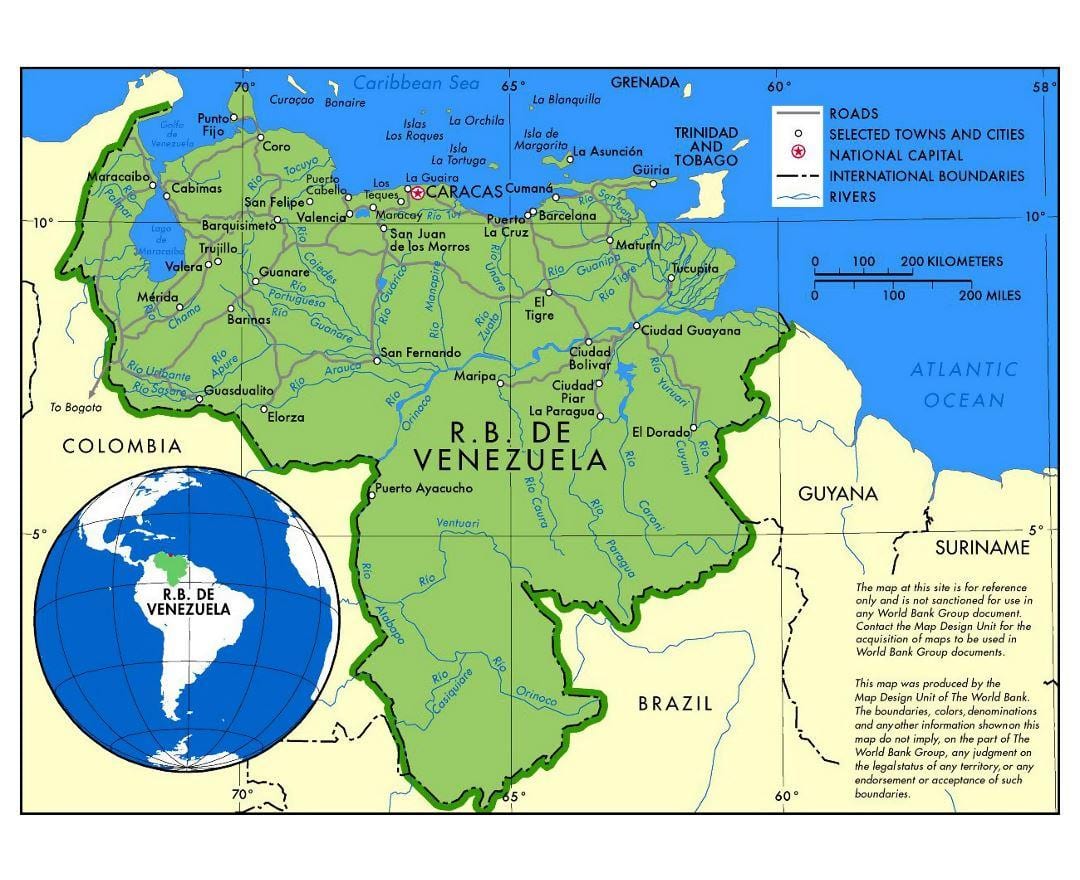 karta karti Venezuele