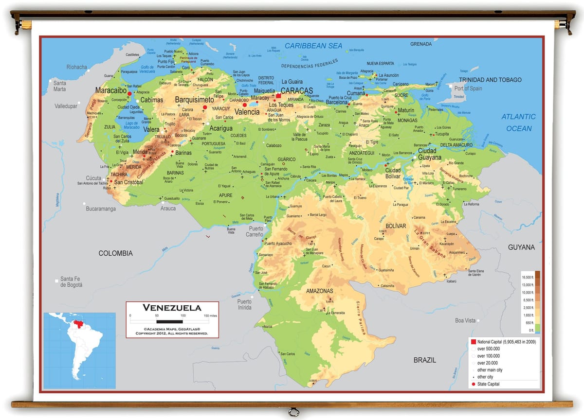 karta visine Venezuela