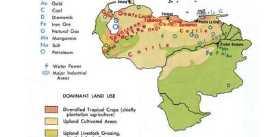 Karta Venezuela prirodni resursi